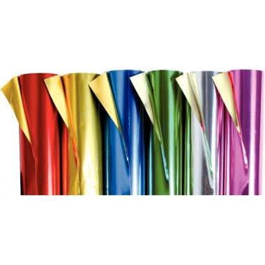 Boite de 6 rouleaux de feuilles aluminium double face, couleurs assorties, 5mx0,50cm, 90g - Ma Rentrée Facile