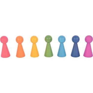 Boite de 7 pions en bois hauteur 10cm couleurs assorties - Ma Rentrée Facile