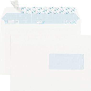 Boîte de 70 enveloppes blanches C5 162x229 80g bande siliconée fenêtre 45x100 - Ma Rentrée Facile