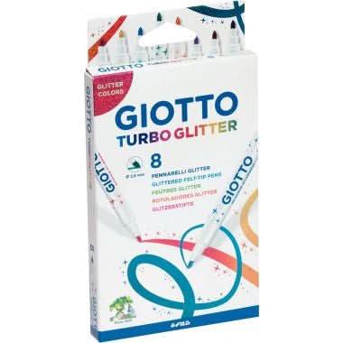 Boîte de 8 feutres GiottoTurbo Glitter - Ma Rentrée Facile