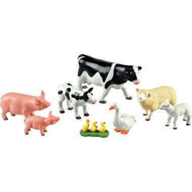 Boite de 8 jumbo animaux de la ferme mamans et bébés - Ma Rentrée Facile