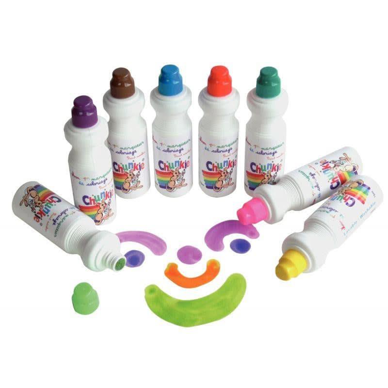 Boîte de 8 marqueurs 75 ml Chunkie : vert toucan, mangue, papaye, fuchsia, violet, anis, turquoise et - Ma Rentrée Facile