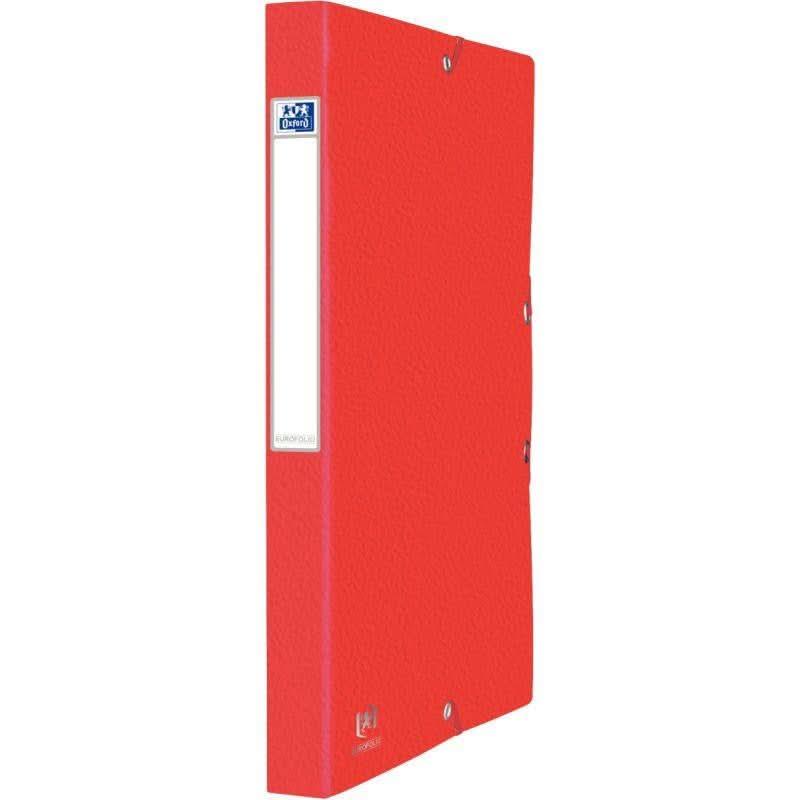 Boîte de classement en carte grainé EUROFOLIO+, dos 2,5cm rouge - Ma Rentrée Facile