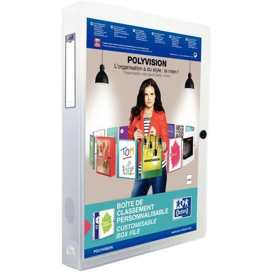 Boite de classement personnalisable dos de 40 mm incolore - Ma Rentrée Facile