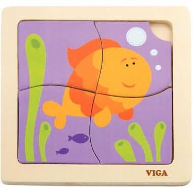 12 puzzles 1er âge de 4 pièces + boite de rangement - Ma Rentrée Facile