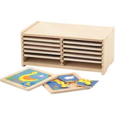 12 puzzles 1er âge de 4 pièces + boite de rangement - Ma Rentrée Facile