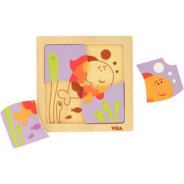 12 puzzles 1er âge de 4 pièces + boite de rangement - Ma Rentrée Facile