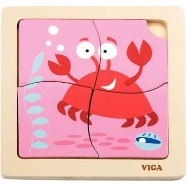 12 puzzles 1er âge de 4 pièces + boite de rangement - Ma Rentrée Facile