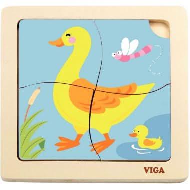 12 puzzles 1er âge de 4 pièces + boite de rangement - Ma Rentrée Facile