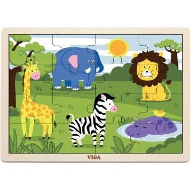 12 puzzles en bois de 16 pièces + boite de rangement - Ma Rentrée Facile