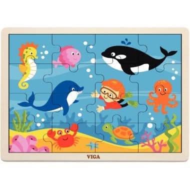 12 puzzles en bois de 16 pièces + boite de rangement - Ma Rentrée Facile