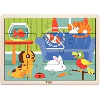 12 puzzles en bois de 16 pièces + boite de rangement - Ma Rentrée Facile