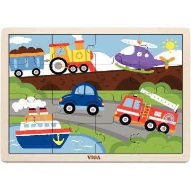 12 puzzles en bois de 16 pièces + boite de rangement - Ma Rentrée Facile