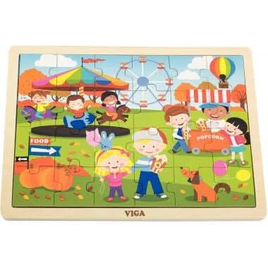 12 puzzles en bois de 24 pièces + boite de rangement + - Ma Rentrée Facile