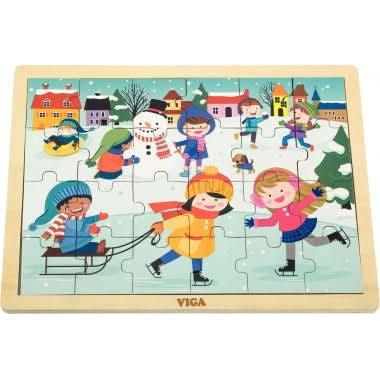 12 puzzles en bois de 24 pièces + boite de rangement + - Ma Rentrée Facile
