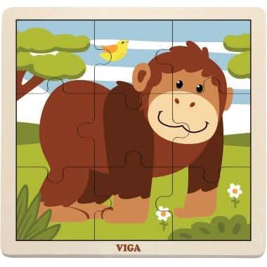 12 puzzles en bois de 9 pièces + boite de rangement - Ma Rentrée Facile