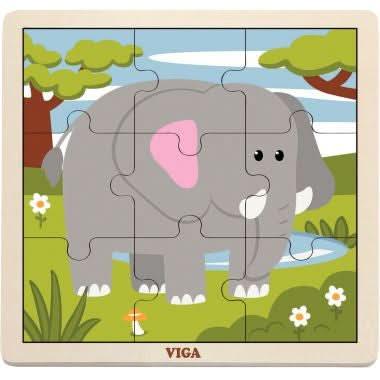 12 puzzles en bois de 9 pièces + boite de rangement - Ma Rentrée Facile