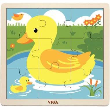 12 puzzles en bois de 9 pièces + boite de rangement - Ma Rentrée Facile