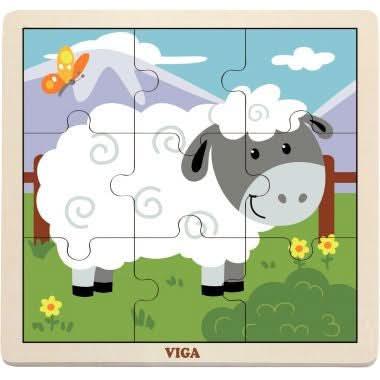 12 puzzles en bois de 9 pièces + boite de rangement - Ma Rentrée Facile