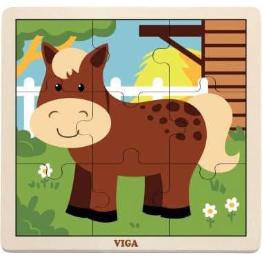 12 puzzles en bois de 9 pièces + boite de rangement - Ma Rentrée Facile