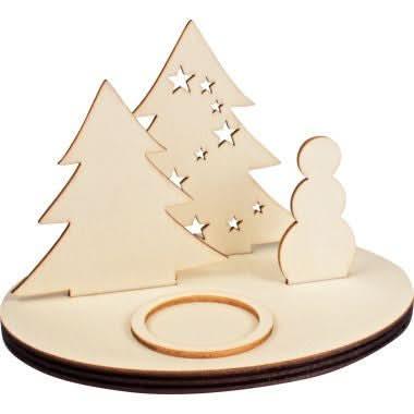 Bougeoir scène de Noël en bois - Ma Rentrée Facile