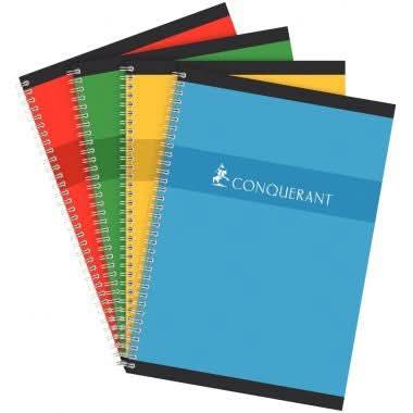 Cahier à spirale 21x29,7, 180 pages, 5x5, 70g, coloris aléatoires, Conquérant - Ma Rentrée Facile