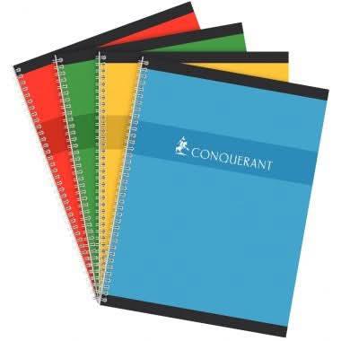 Cahier à spirale 24x32, 180 pages, 5x5, 70g, coloris aléatoires, Conquérant - Ma Rentrée Facile