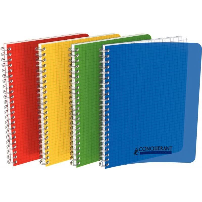 Cahier 17x22, 100 pages, 5X5, 90g, reliure intégrale, polypro coloris aléatoires, Conquérant - Ma Rentrée Facile