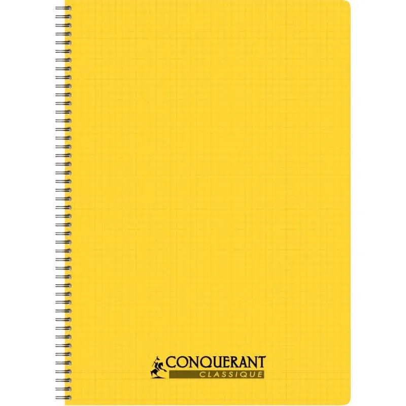 Cahier à spirale 21x29,7, 100 pages, 5x5, 90g, polypro, coloris aléatoires, Conquérant - Ma Rentrée Facile