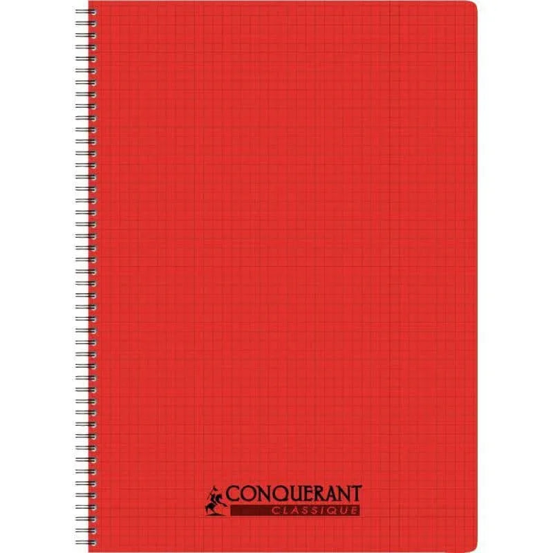 Cahier à spirale 21x29,7, 180 pages, 5x5, 90g, polypro, coloris aléatoires, Conquérant - Ma Rentrée Facile