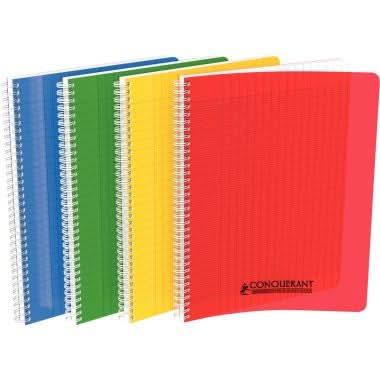 Cahier à spirale 21x29,7, 180 pages, séyès, 90g, polypro, coloris aléatoires, Conquérant - Ma Rentrée Facile