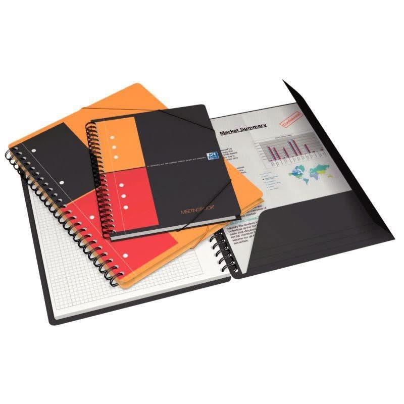Cahier à spirale MEETINGBOOK A4+, 160 pages perforées ligné 6 mm - Ma Rentrée Facile