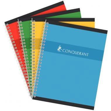 Cahier 17x22, 180 pages, 5x5, 70g, reliure intégrale, coloris aléatoires, Conquérant - Ma Rentrée Facile