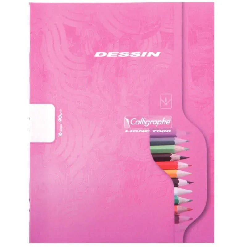 Cahier de dessin 17x22, 16 pages, blanc quadrillé 10x10, 90g, coloris aléatoires, Calligraphe - Ma Rentrée Facile