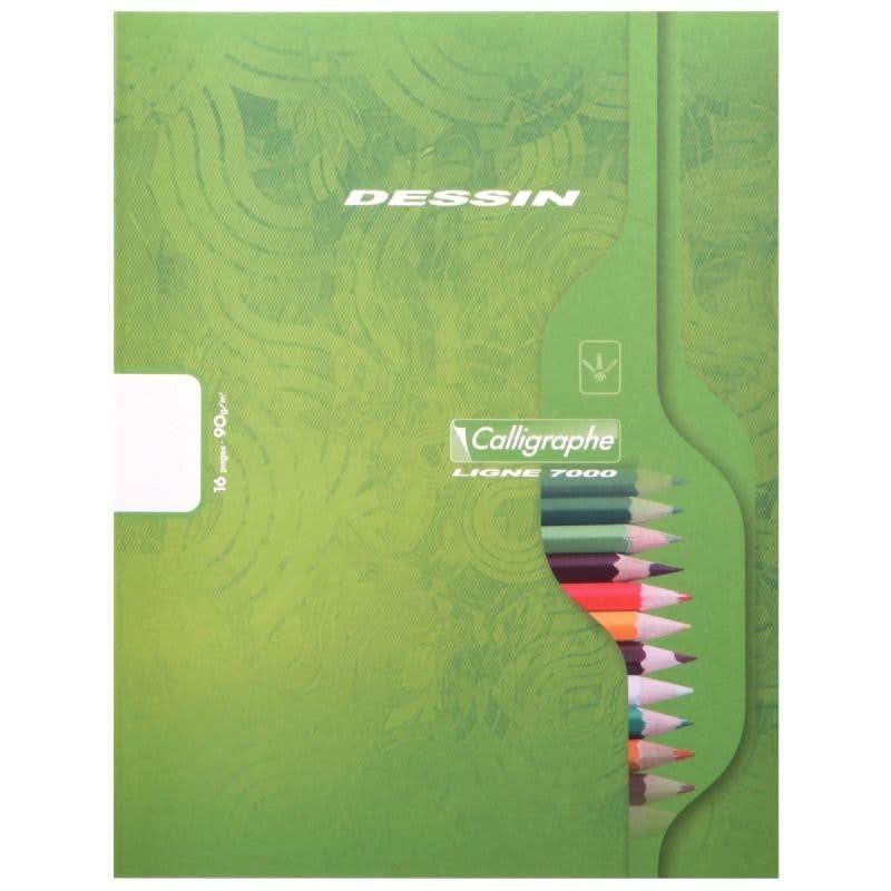 Cahier de dessin 17x22, 16 pages, blanc quadrillé 10x10, 90g, coloris aléatoires, Calligraphe - Ma Rentrée Facile