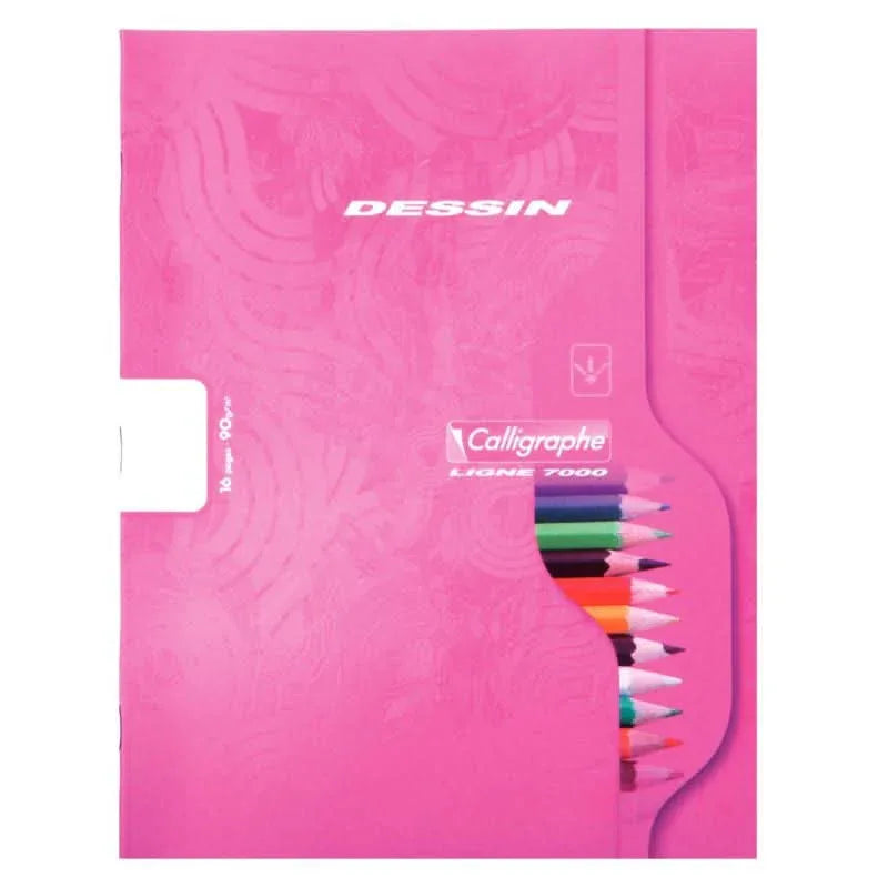 Cahier de dessin 17x22, 16 pages, blanc uni 90g, coloris aléatoires, Calligraphe - Ma Rentrée Facile