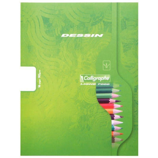 Cahier de dessin 17x22, 16 pages, blanc uni 90g, coloris aléatoires, Calligraphe - Ma Rentrée Facile