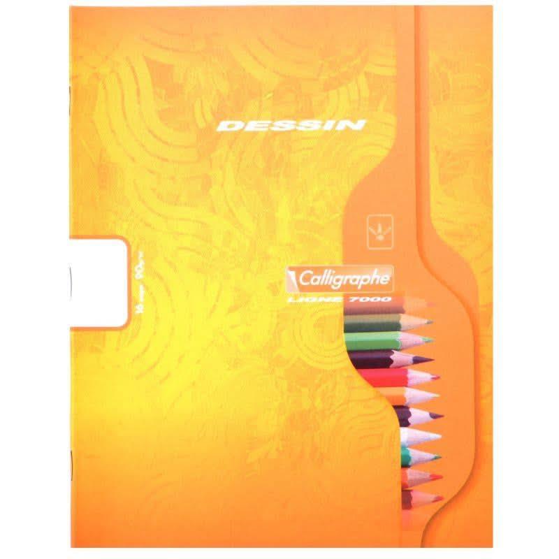 Cahier de dessin 17x22, 16 pages, blanc uni 90g, coloris aléatoires, Calligraphe - Ma Rentrée Facile