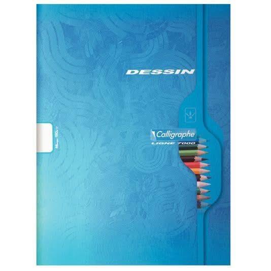 Cahier de dessin 24x32, 16 pages, blanc uni 120g, coloris aléatoires, Calligraphe - Ma Rentrée Facile