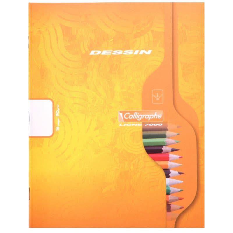 Cahier de dessin 24x32, 16 pages, blanc uni 120g, coloris aléatoires, Calligraphe - Ma Rentrée Facile
