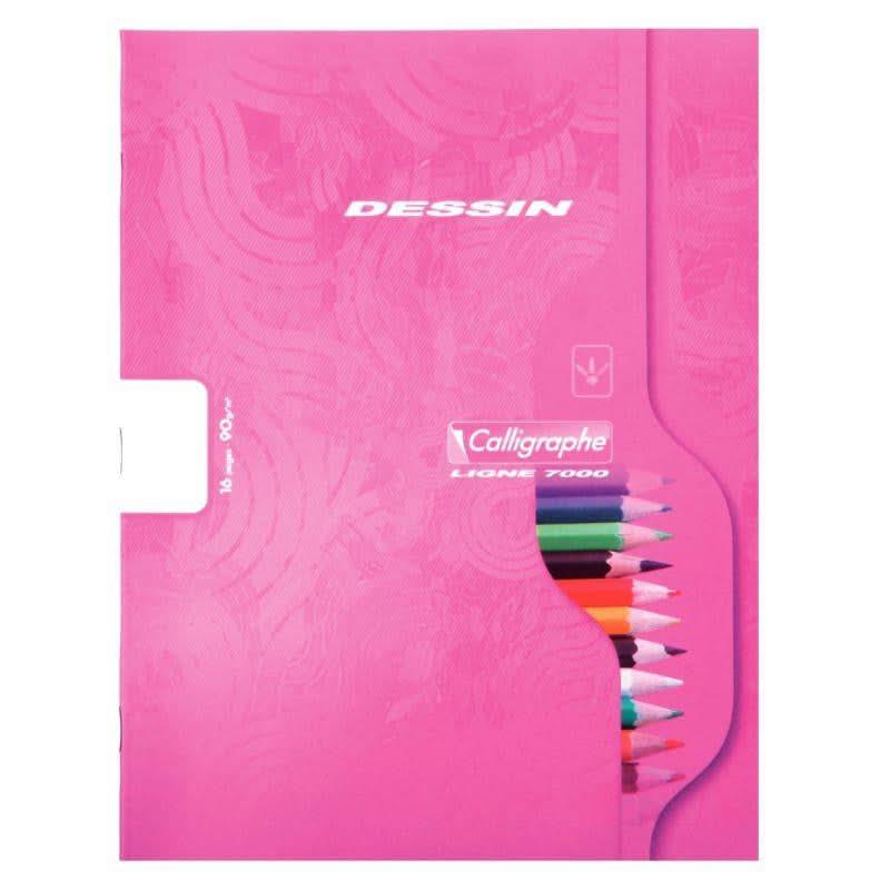Cahier de dessin 17x22, 32 pages, blanc uni 120g, coloris aléatoires, Calligraphe - Ma Rentrée Facile