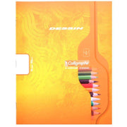 Cahier de dessin 17x22, 32 pages, blanc uni 120g, coloris aléatoires, Calligraphe - Ma Rentrée Facile