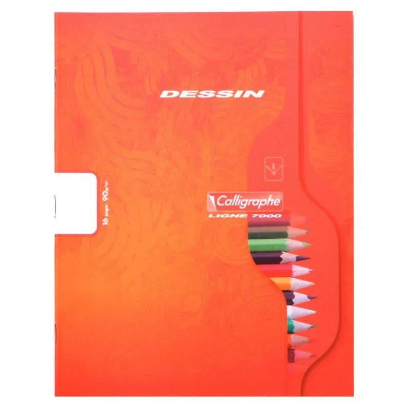 Cahier de dessin 17x22, 32 pages, blanc uni 120g, coloris aléatoires, Calligraphe - Ma Rentrée Facile