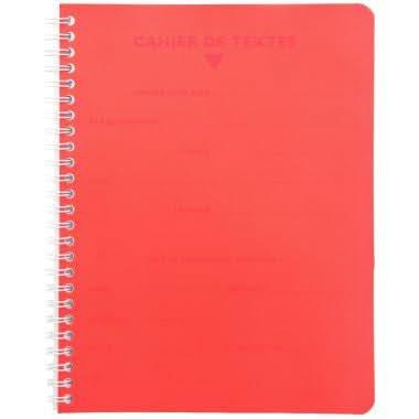 Cahier de texte à spirale 17x22, 124 pages, séyès papier blanc 90g, polypro coloris aléatoires - Ma Rentrée Facile