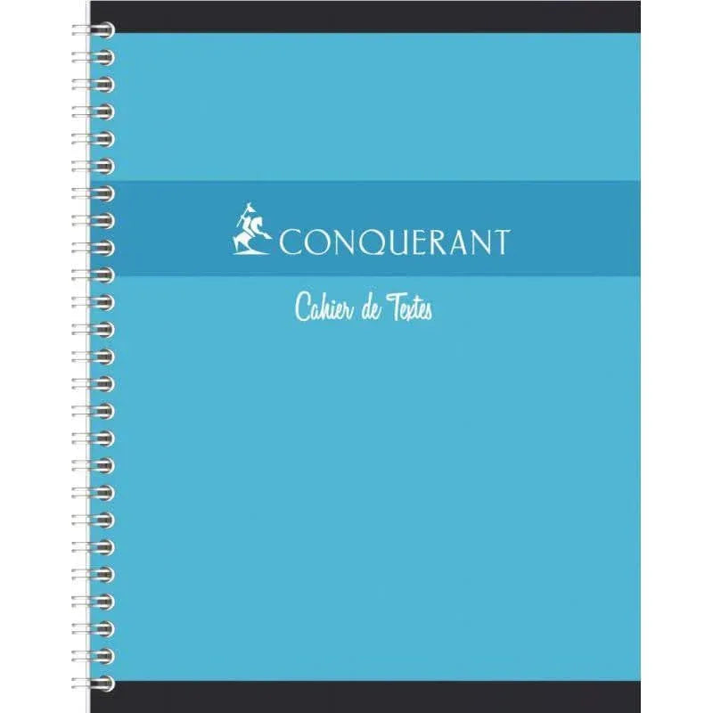 Cahier de texte à spirale 17x22, 124 pages, séyès papier blanc 70g, Conquérant - Ma Rentrée Facile