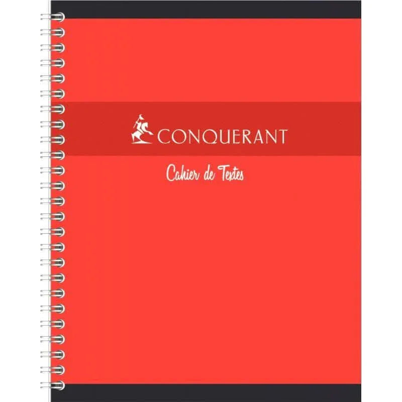 Cahier de texte à spirale 17x22, 124 pages, séyès papier blanc 70g, Conquérant - Ma Rentrée Facile