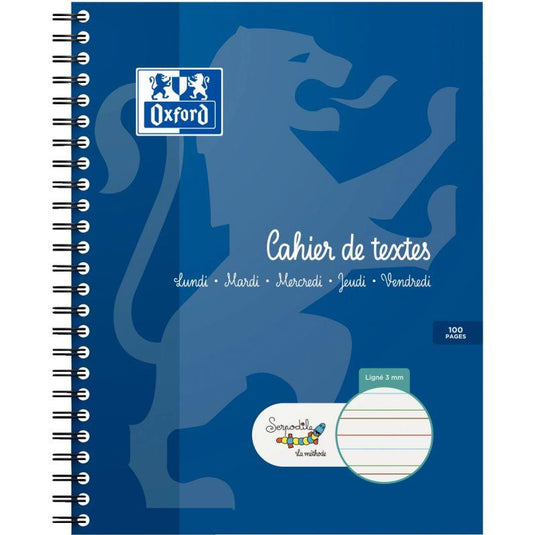Cahier de texte DYS, interligne 3 mm Oxford Serdopile