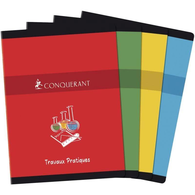 Cahier travaux pratiques 24x32, 96 pages, Coloris aléatoires, Conquérant - Ma Rentrée Facile
