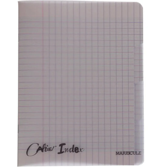 Cahier 17x22, 140 pages 4 index, seyès, 90gr, polypro incolore - Ma Rentrée Facile