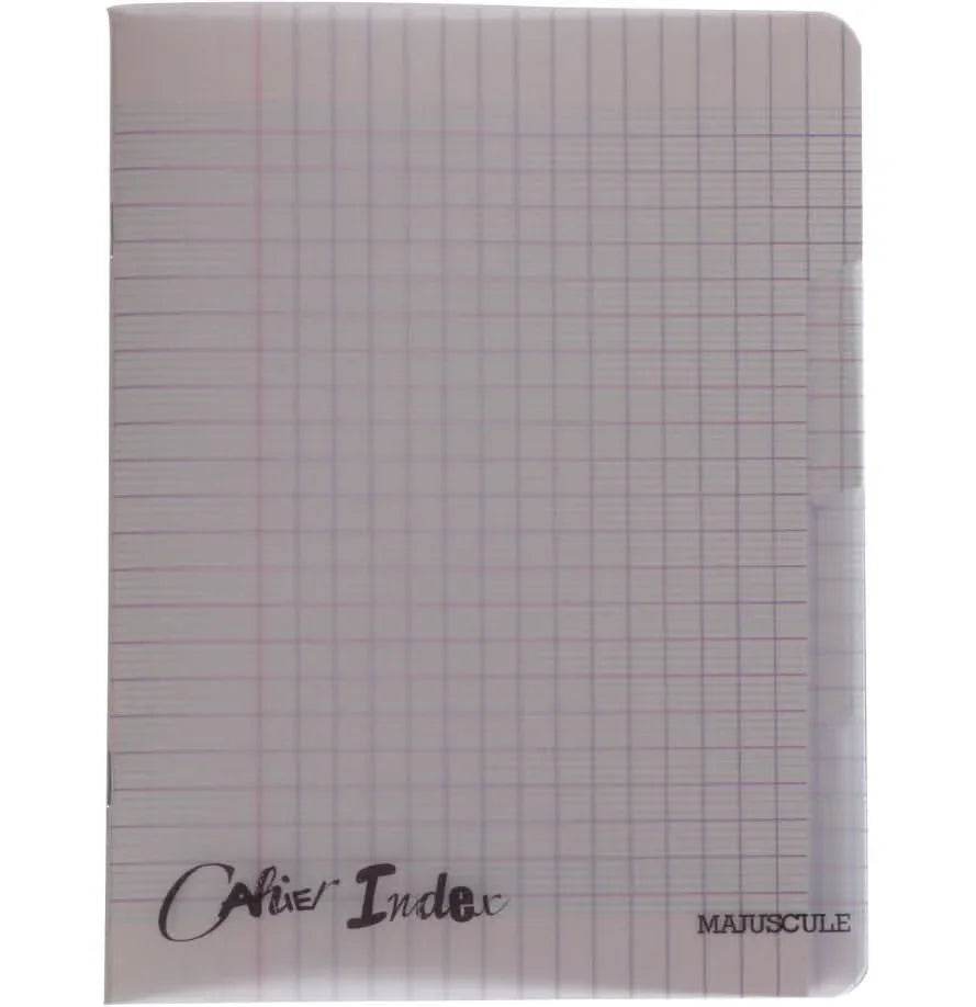 Cahier 17x22, 140 pages 4 index, seyès, 90gr, polypro incolore - Ma Rentrée Facile
